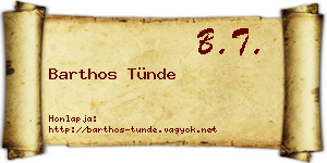 Barthos Tünde névjegykártya